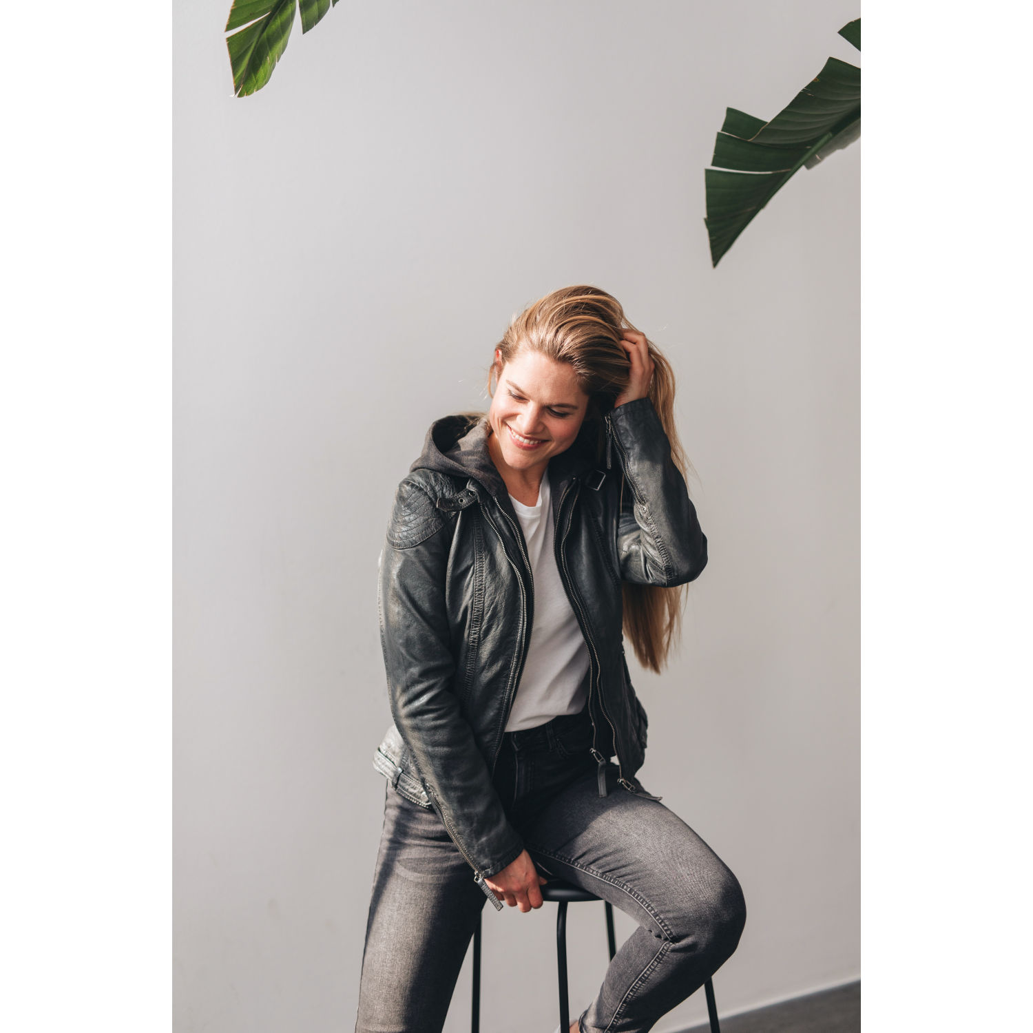 Geaca de Piele Dama Gipsy Antracit Cacey – Black Friday