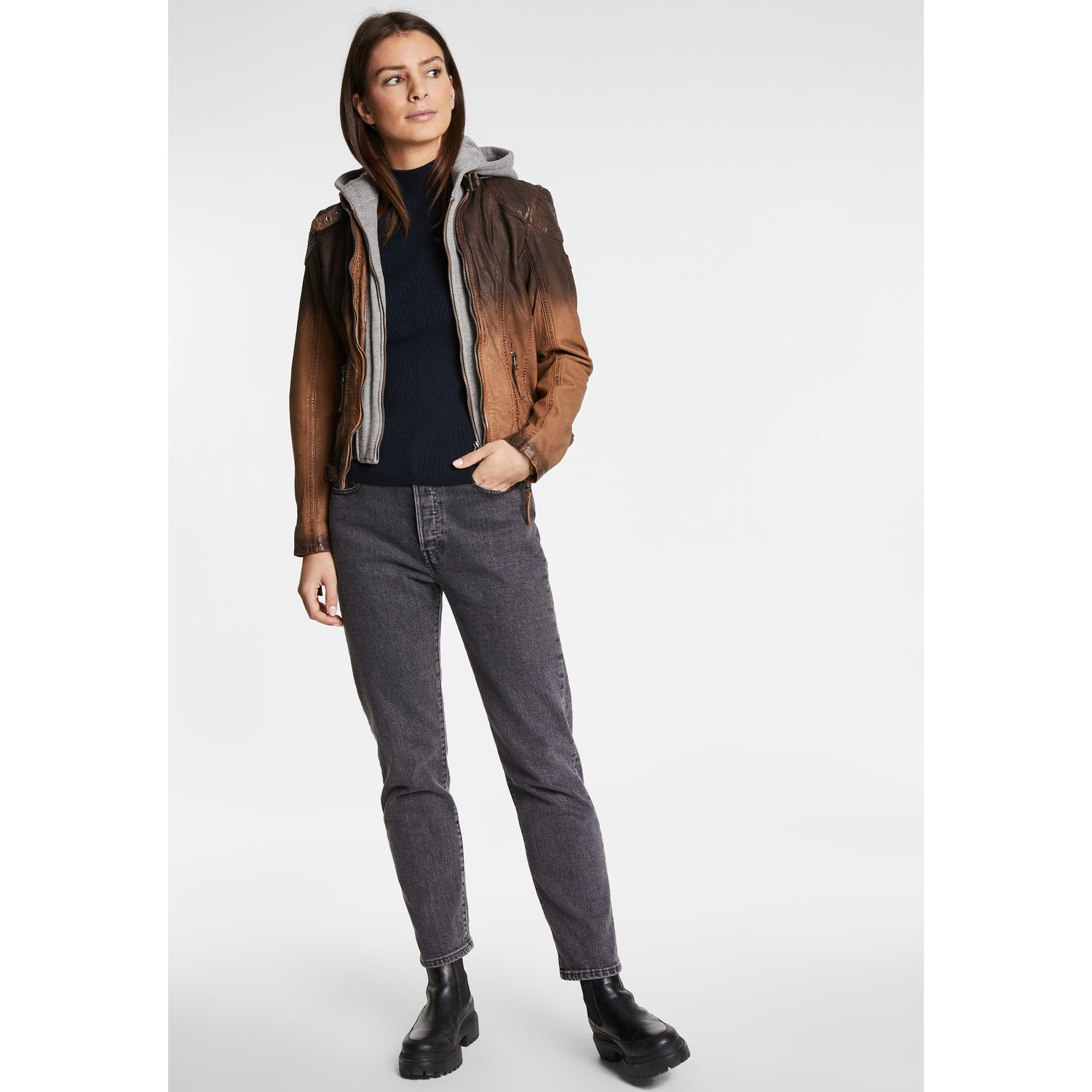 Geaca de Piele Dama Gipsy Maro Antic Cascha – IMBRACAMINTE