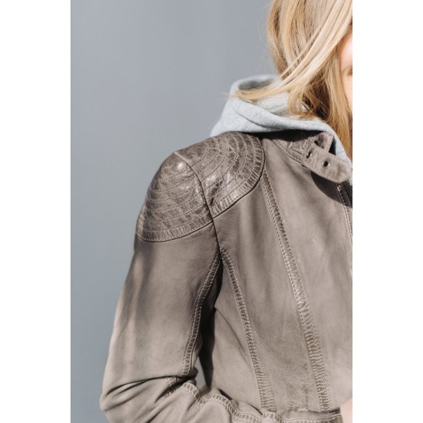 Geaca de Piele Dama Gipsy Gri Cascha – Black Friday — fotografia 4