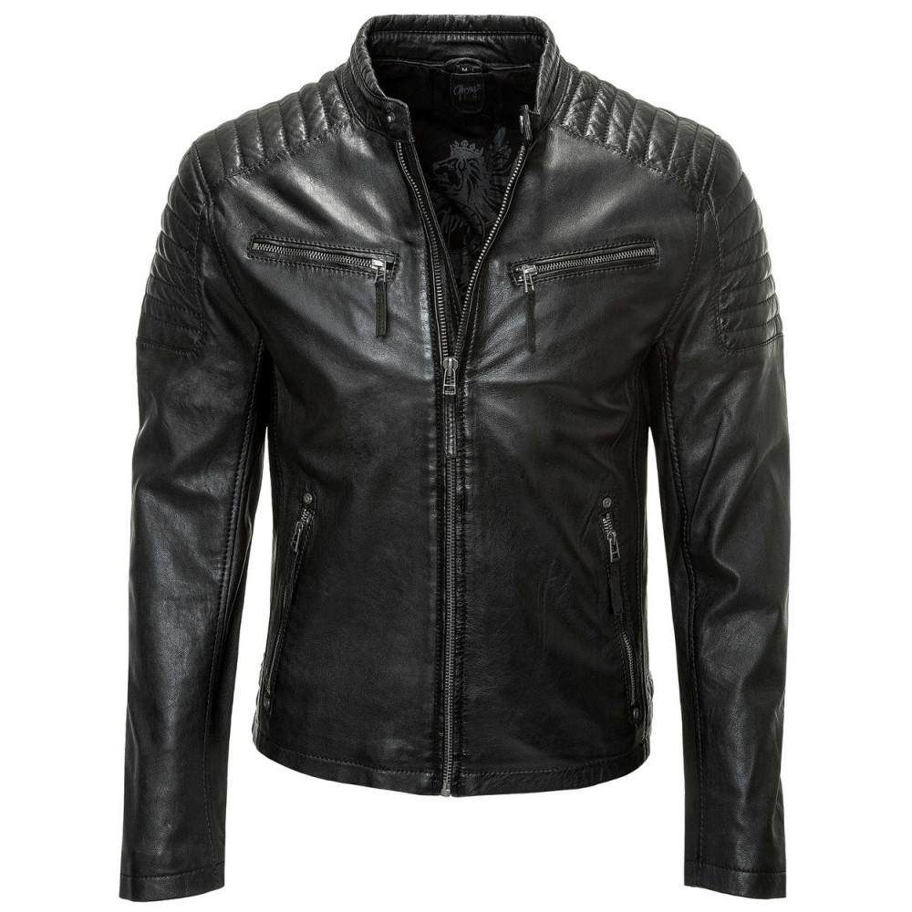 Geaca de Piele Barbati Gipsy Neagra Chester LEGV - readytowear.ro