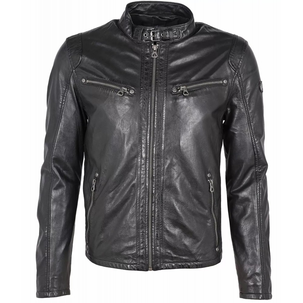 Geaca de Piele Barbati Gipsy Neagra Coby - readytowear.ro