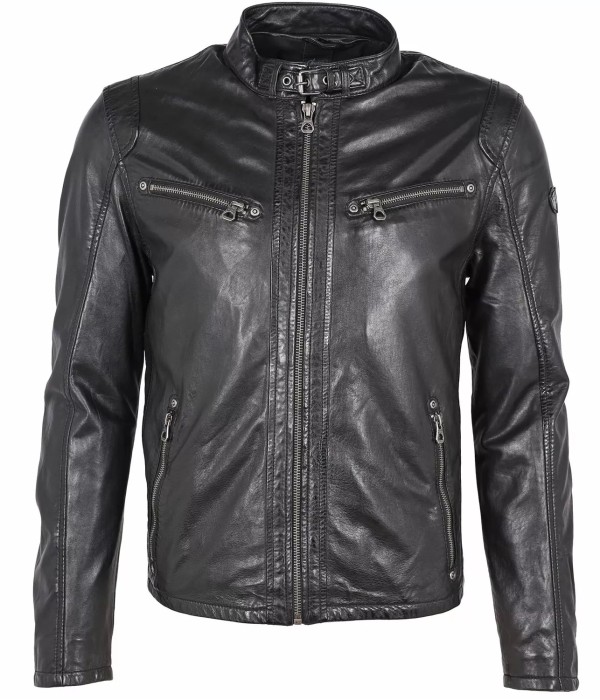 Geaca de Piele Barbati Gipsy Neagra Coby – IMBRACAMINTE — fotografia 1