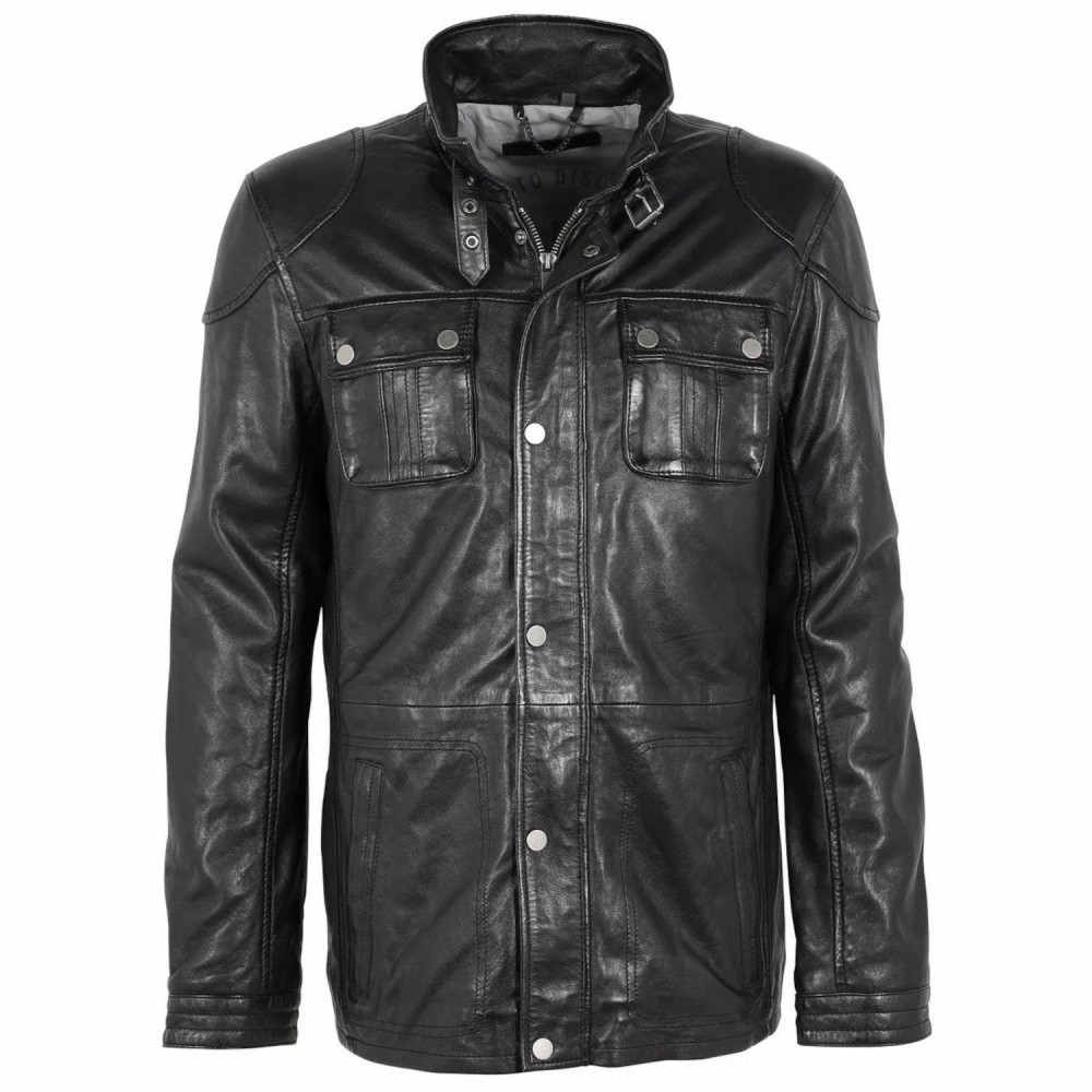 Geaca Lunga de Piele Barbati Deercraft Neagra DMArik Geaca Lunga de Piele Barbati Deercraft Neagra DMArik - readytowear