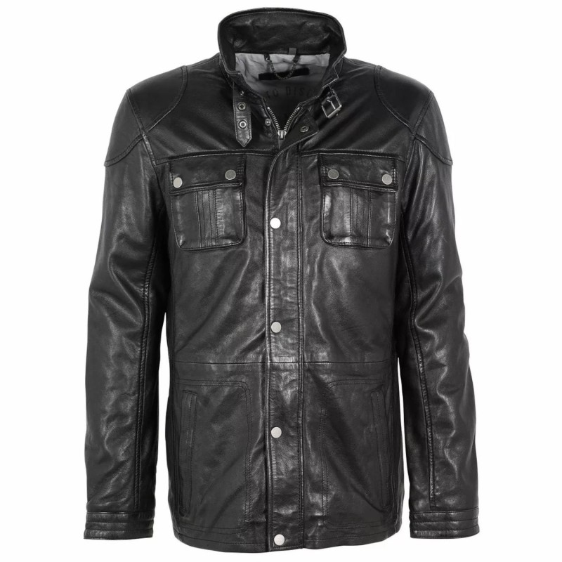 Geaca Lunga de Piele Barbati Deercraft Neagra DMArik – Black Friday Geaca Lunga de Piele Barbati Deercraft Neagra DMArik – Black Friday