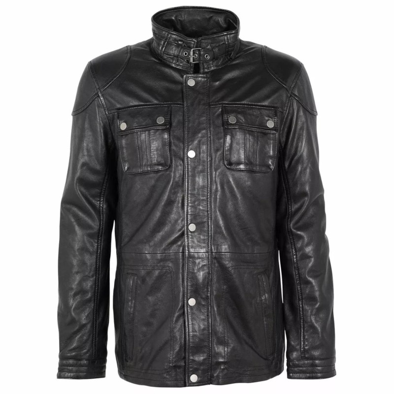 Geaca Lunga de Piele Barbati Deercraft Neagra DMArik – Black Friday Geaca Lunga de Piele Barbati Deercraft Neagra DMArik – Black Friday