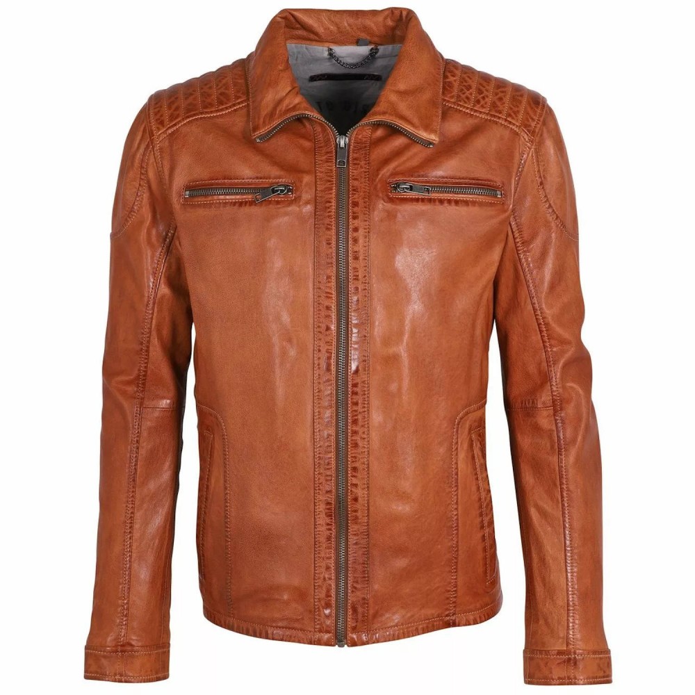 Geaca de Piele Barbati Deercraft Coniac DMBarrett LONTV Geaca de Piele Barbati Deercraft Coniac DMBarrett LONTV - readytowear.ro