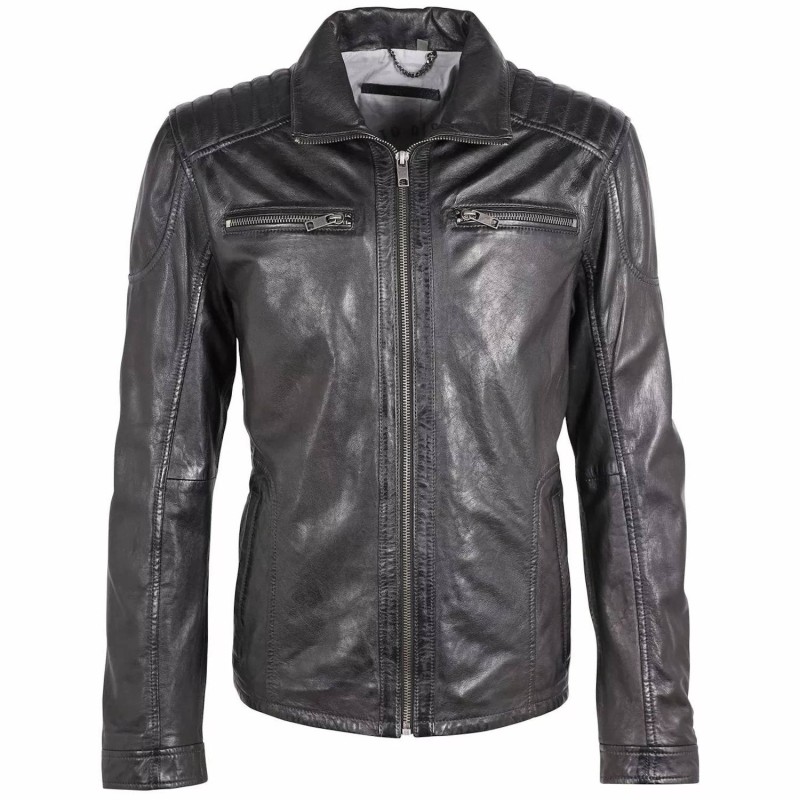 Geaca de Piele Barbati Deercraft Neagra DMBarrett LONTV – IMBRACAMINTE