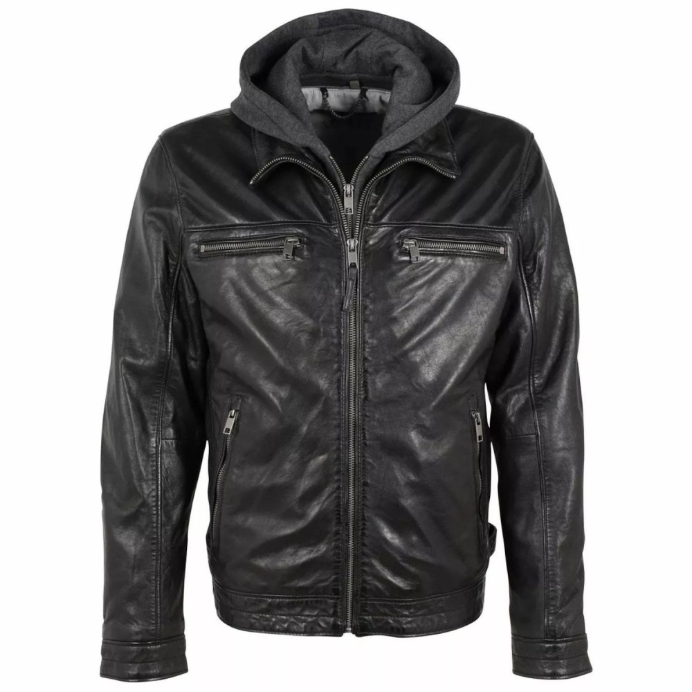 Geaca de Piele Barbati Deercraft Neagra DMBartho LAOV Geaca de Piele Barbati Deercraft Neagra DMBartho LAOV - readytowear.ro