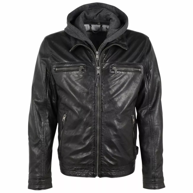 Geaca de Piele Barbati Deercraft Neagra DMBartho LAOV – IMBRACAMINTE