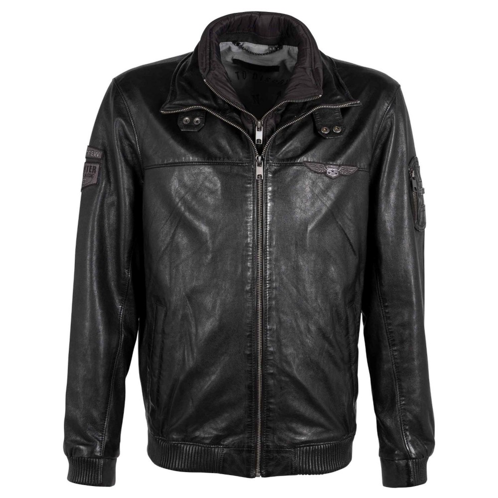 Geaca de Piele Barbati Deercraft Neagra DMCayden Geaca de Piele Barbati Deercraft Neagra DMCayden - readytowear.ro