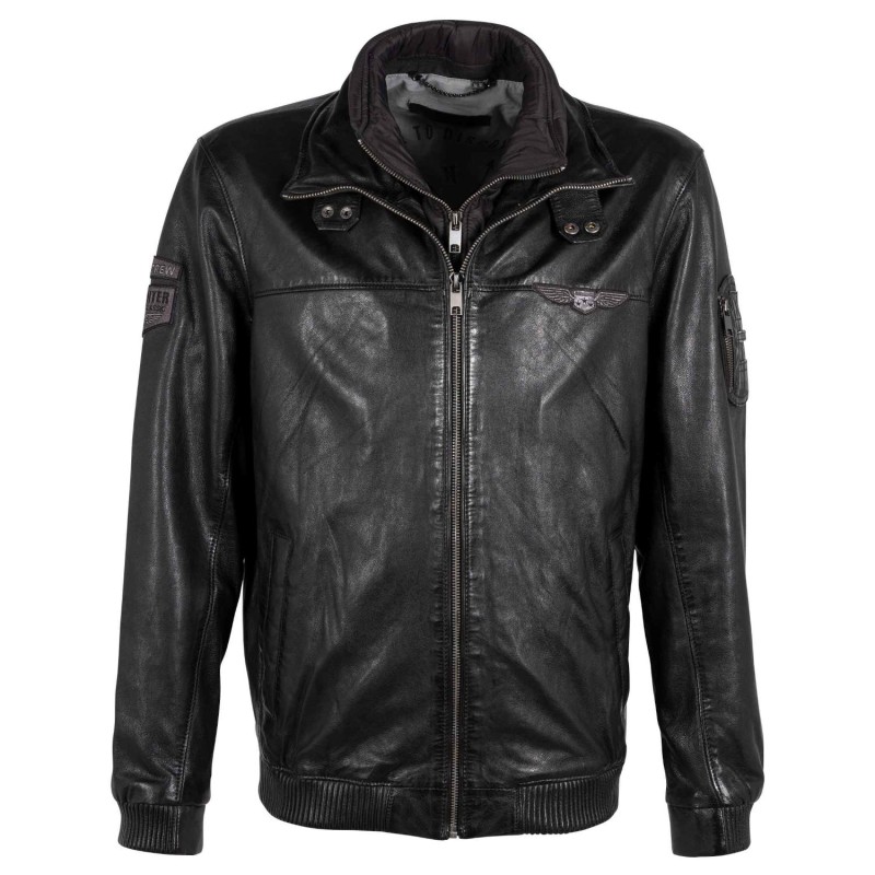 Geaca de Piele Barbati Deercraft Neagra DMCayden – IMBRACAMINTE