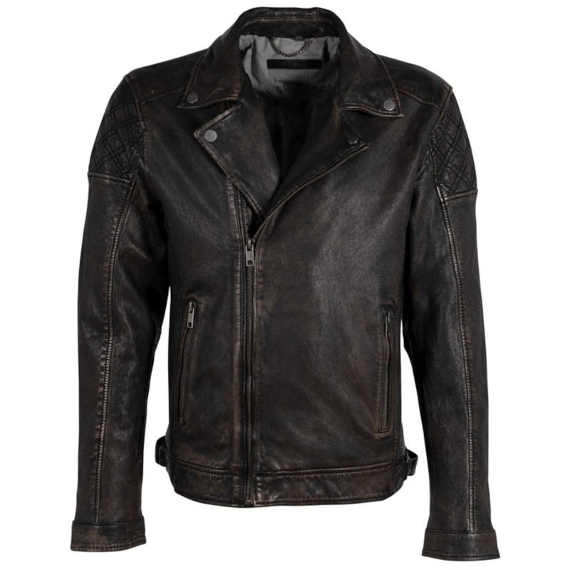 Geaca de Piele Barbati Deercraft Negru/Bej DMDanlo – IMBRACAMINTE