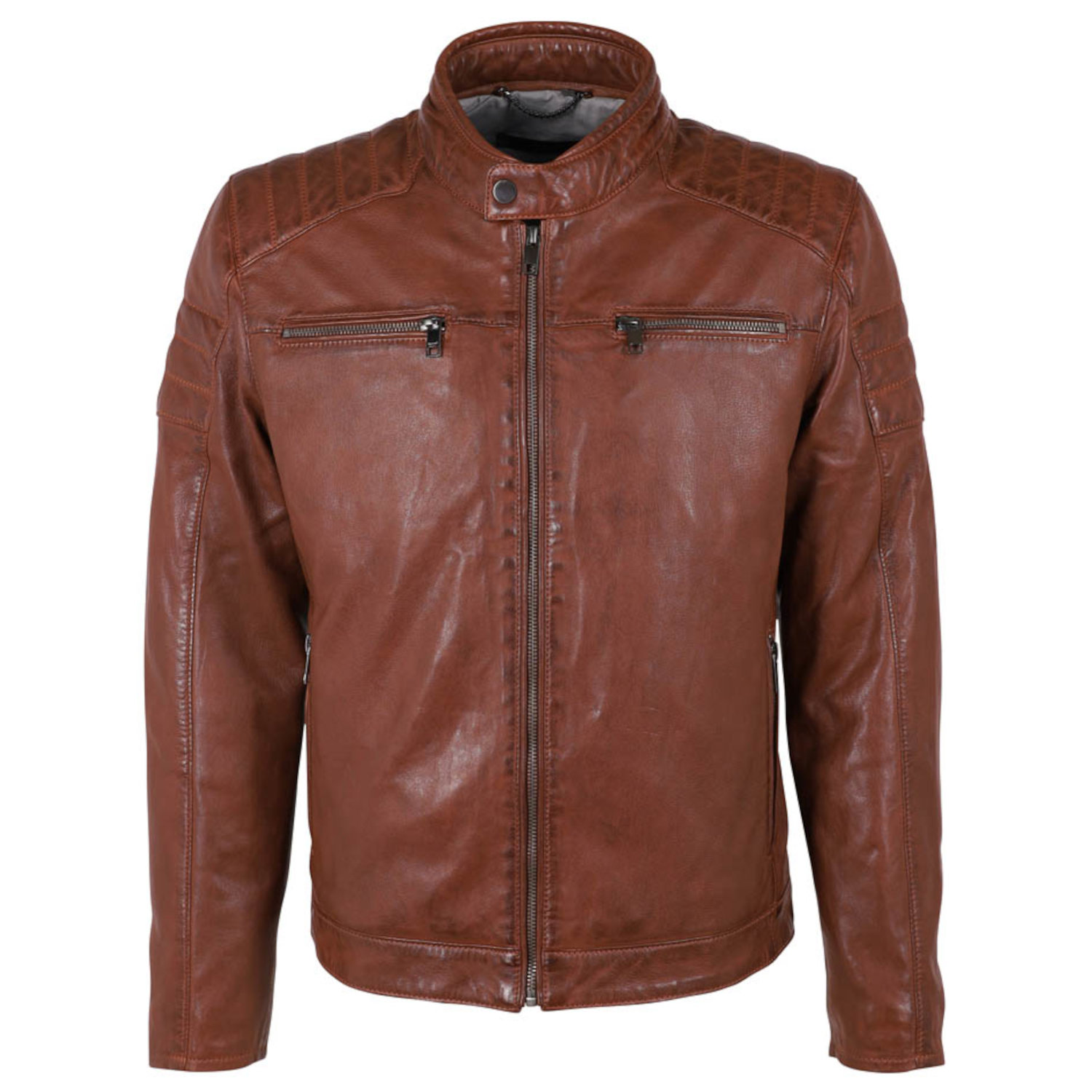 Geaca de Piele Barbati Deercraft Coniac Inchis DMEldrick – IMBRACAMINTE