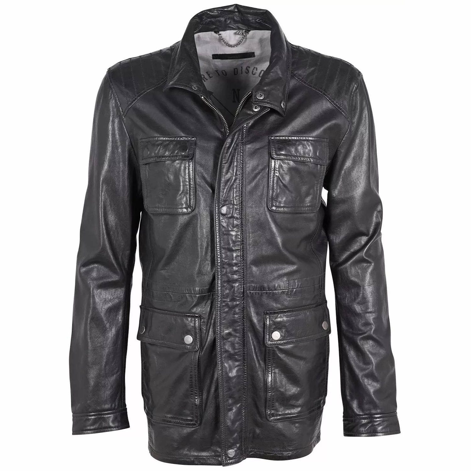 Geaca de Piele Barbati Deercraft Neagra DMHolden LAFLOV – IMBRACAMINTE