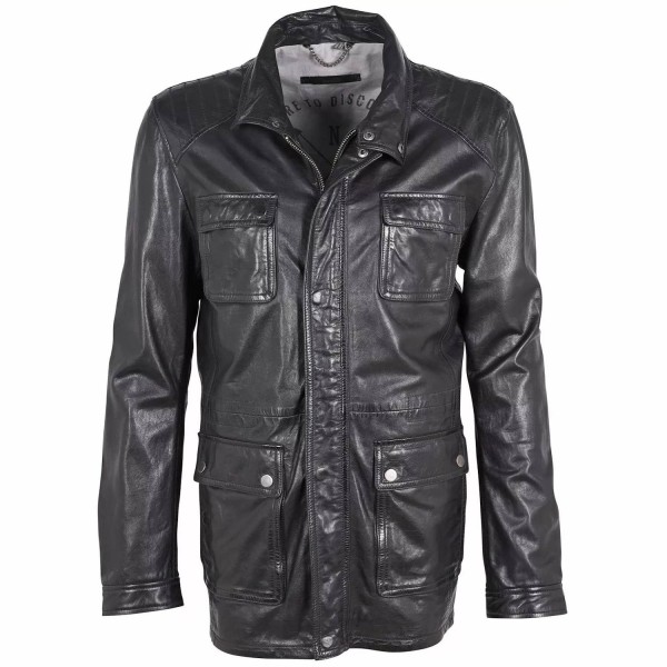 Geaca de Piele Barbati Deercraft Neagra DMHolden LAFLOV – IMBRACAMINTE — fotografia 1