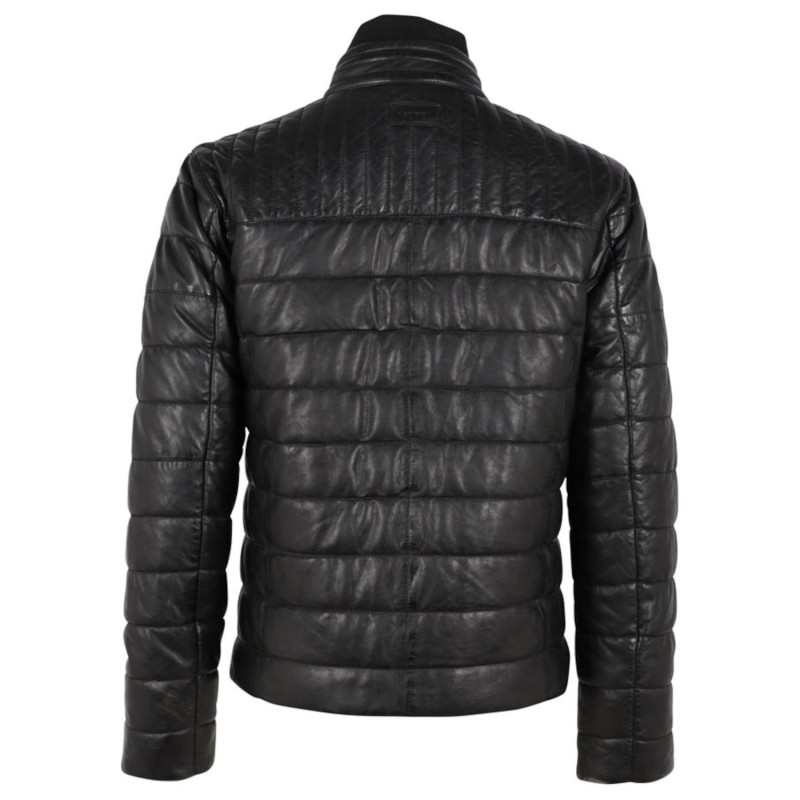 Geaca de Iarna din Piele Barbati Deercraft Neagra DMHuxly – IMBRACAMINTE