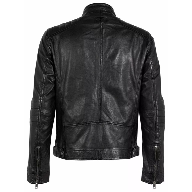 Geaca de Piele Barbati Deercraft Neagra DMIsmael LASV – Black Friday