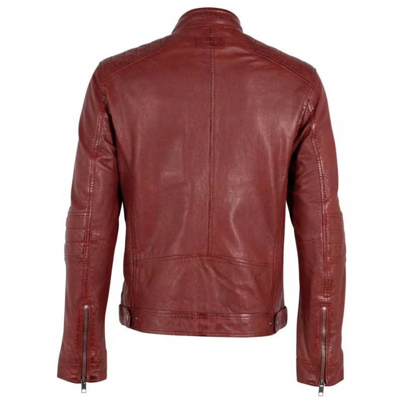 Geaca de Piele Barbati Deercraft Rosu Inchis DMIsmael – IMBRACAMINTE