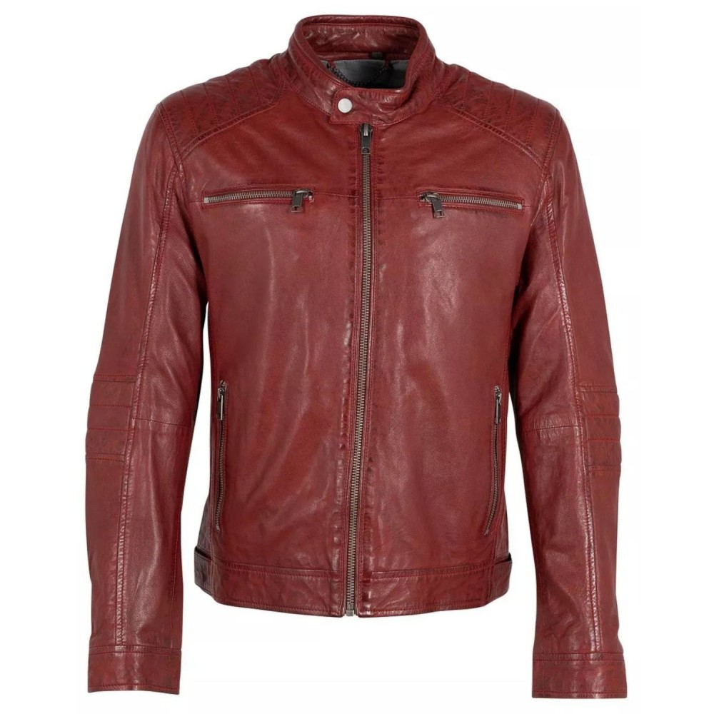 Geaca de Piele Barbati Deercraft Rosu Inchis DMIsmael Geaca de Piele Barbati Deercraft Rosu Inchis DMIsmael - readytowear