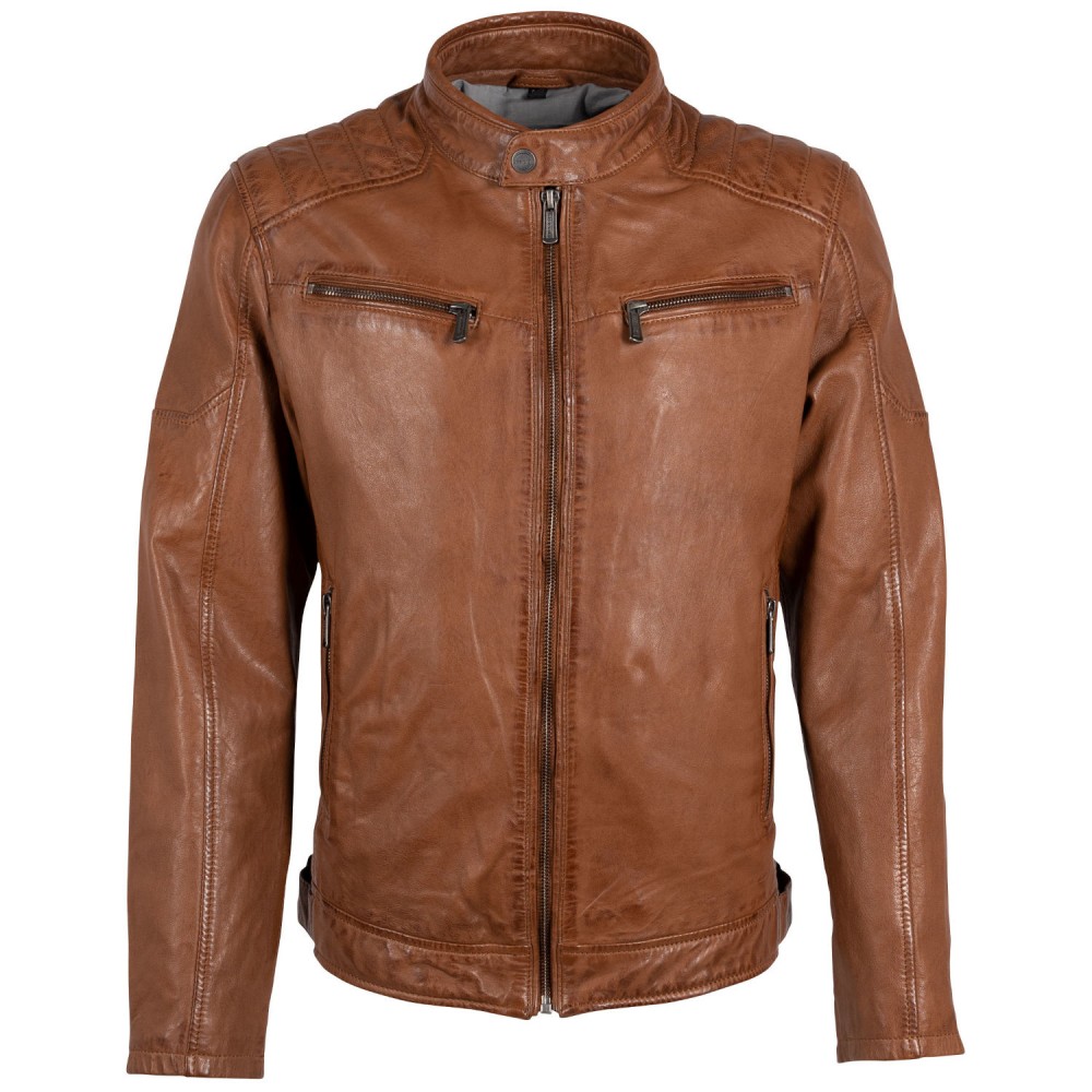 Geaca de Piele Barbati Deercraft Coniac DMJaimi – Black Friday