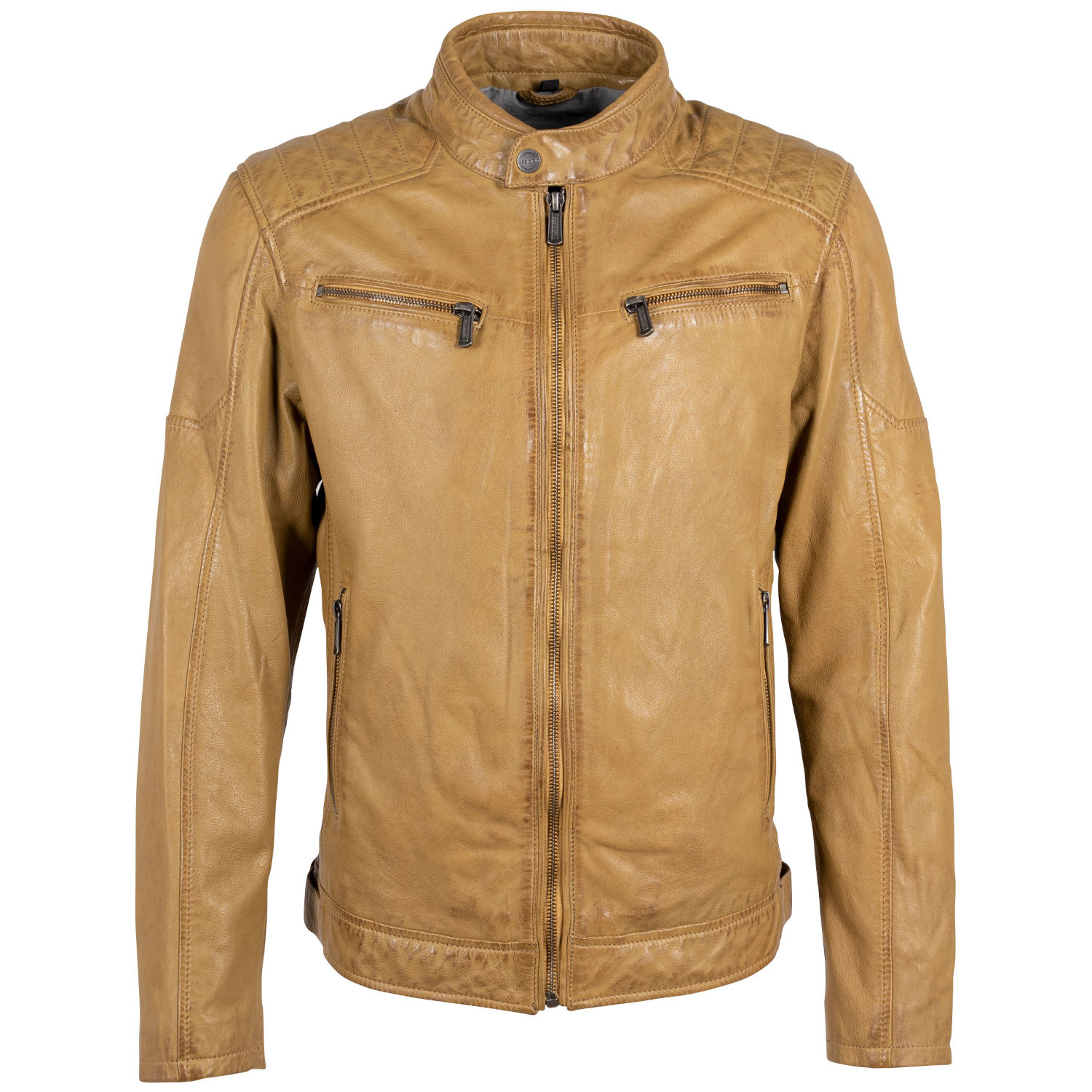 Geaca de Piele Barbati Deercraft Galben Ghimbir DMJaimi – Black Friday