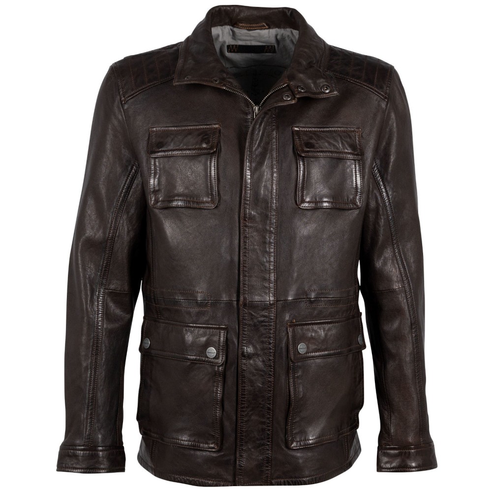 Geaca de Piele Barbati Deercraft Maro Inchis DMJoos Geaca de Piele Barbati Deercraft Maro Inchis DMJoos - readytowear.ro