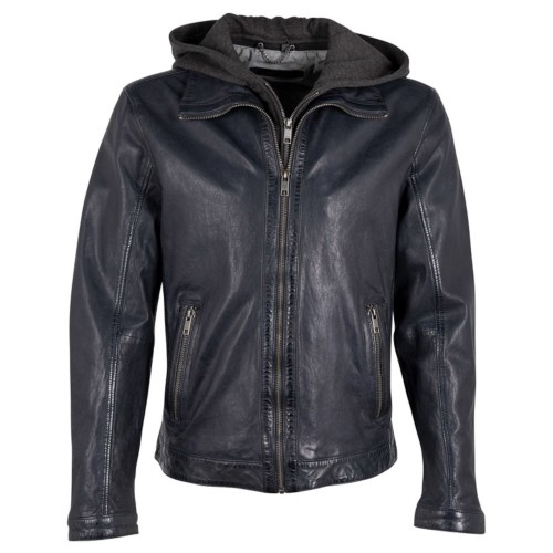 Geaca de Piele Barbati Deercraft Negru/Bleumarin DMJunis