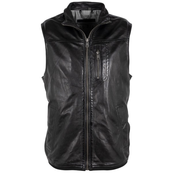 Vesta de Piele Barbati Deercraft Neagra DMKliff – IMBRACAMINTE — fotografia 1