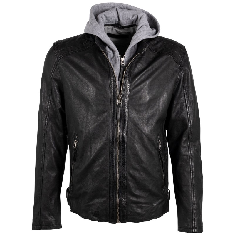 Geaca de Piele Barbati Deercraft Neagra DMLian – Black Friday