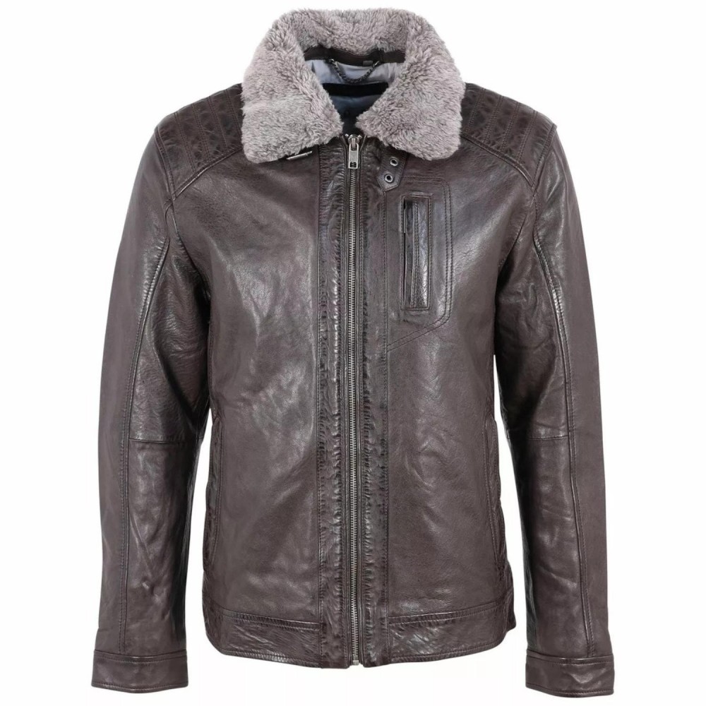 Geaca de Piele Barbati Deercraft Maro Inchis DMMorrice NSLVV Geaca de Piele Barbati Deercraft Maro Inchis DMMorrice NSLVV - readytowear.ro