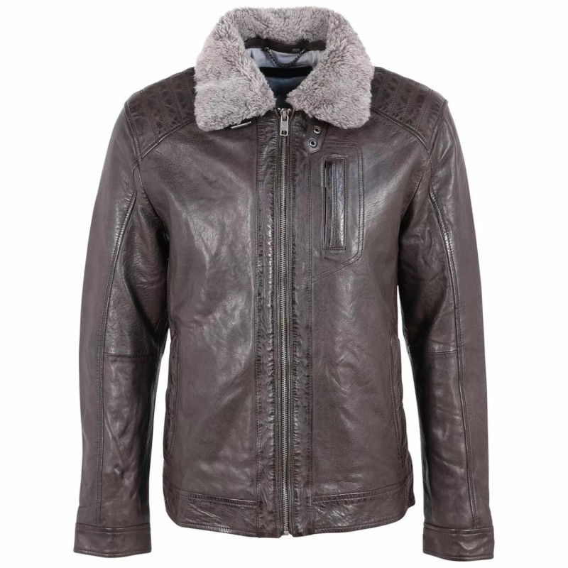 Geaca de Piele Barbati Deercraft Maro Inchis DMMorrice NSLVV – IMBRACAMINTE Geaca de Piele Barbati Deercraft Maro Inchis DMMorrice NSLVV – IMBRACAMINTE