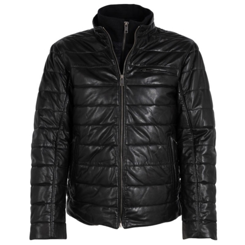 Geaca de Iarna din Piele Barbati Deercraft Neagra DMNordo – Black Friday