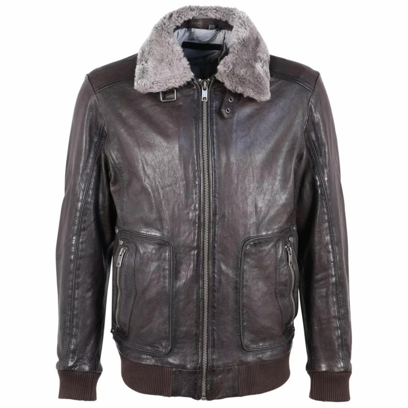 Geaca de Piele Barbati Deercraft Maro Inchis DMOlawson LAGAV W – Black Friday