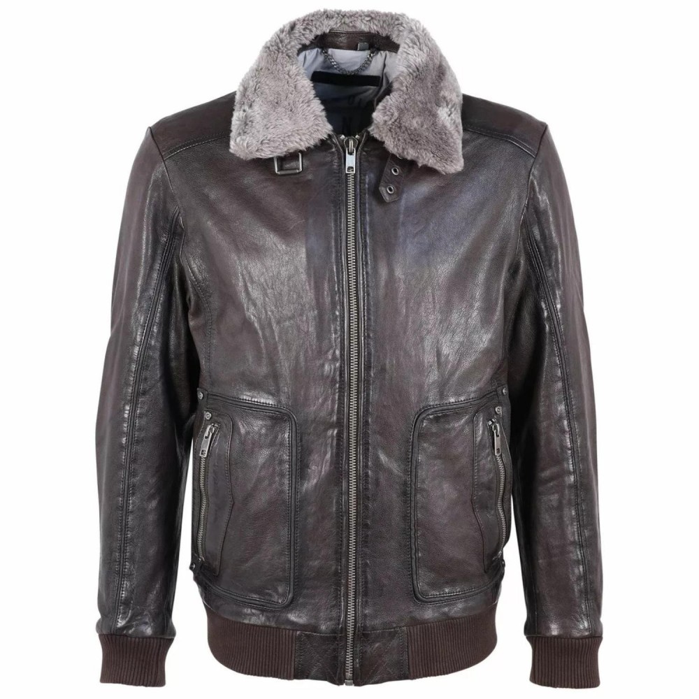 Geaca de Piele Barbati Deercraft Maro Inchis DMOlawson LAGAV W - readytowear