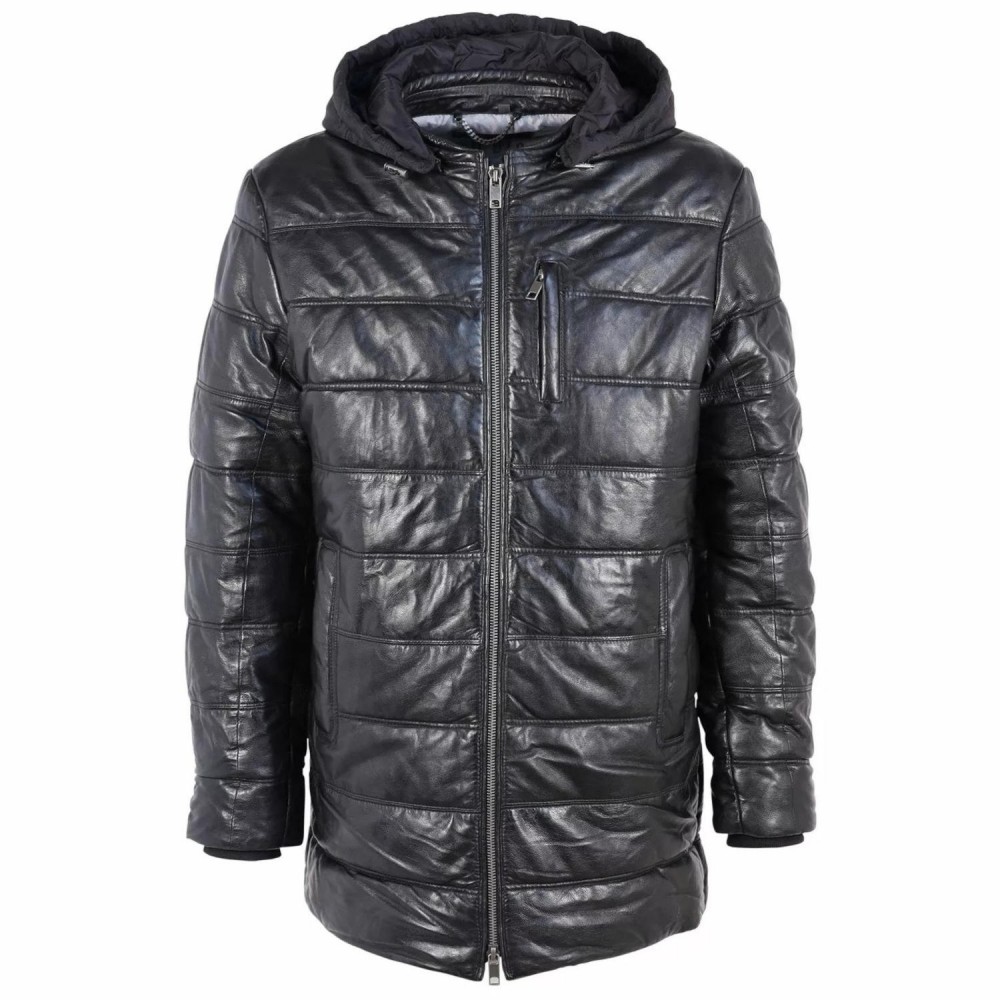Geaca Lunga de Piele Barbati Deercraft Neagra DMQuirin LACEV W - readytowear