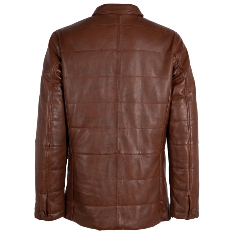 Geaca de Iarna din Piele Barbati Deercraft Coniac DMRabun – IMBRACAMINTE