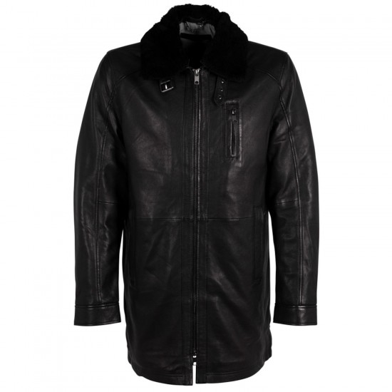 Geaca Lunga de Iarna din Piele Barbati Deercraft Neagra DMRevilio Geaca Lunga de Iarna din Piele Barbati Deercraft Neagra DMRevilio