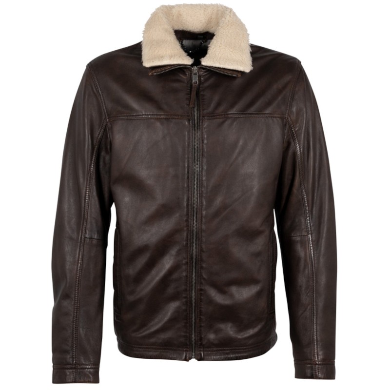 Geaca de Iarna din Piele Barbati Deercraft Maro Inchis DMSiryus 2 – IMBRACAMINTE