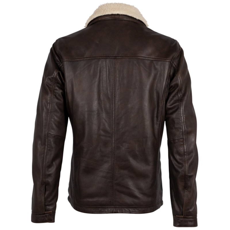 Geaca de Iarna din Piele Barbati Deercraft Maro Inchis DMSiryus 2 – IMBRACAMINTE