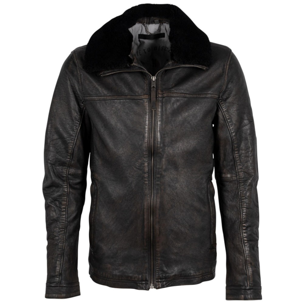 Geaca de Iarna din Piele Barbati Deercraft Negru/Bej DMSiryus Geaca de Iarna din Piele Barbati Deercraft Negru/Bej DMSiryus - readytowear.ro