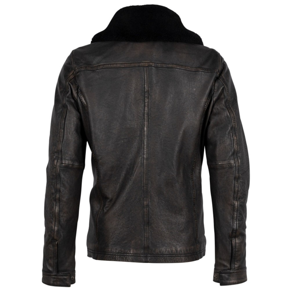 Geaca de Iarna din Piele Barbati Deercraft Negru/Bej DMSiryus Geaca de Iarna din Piele Barbati Deercraft Negru/Bej DMSiryus - readytowear.ro