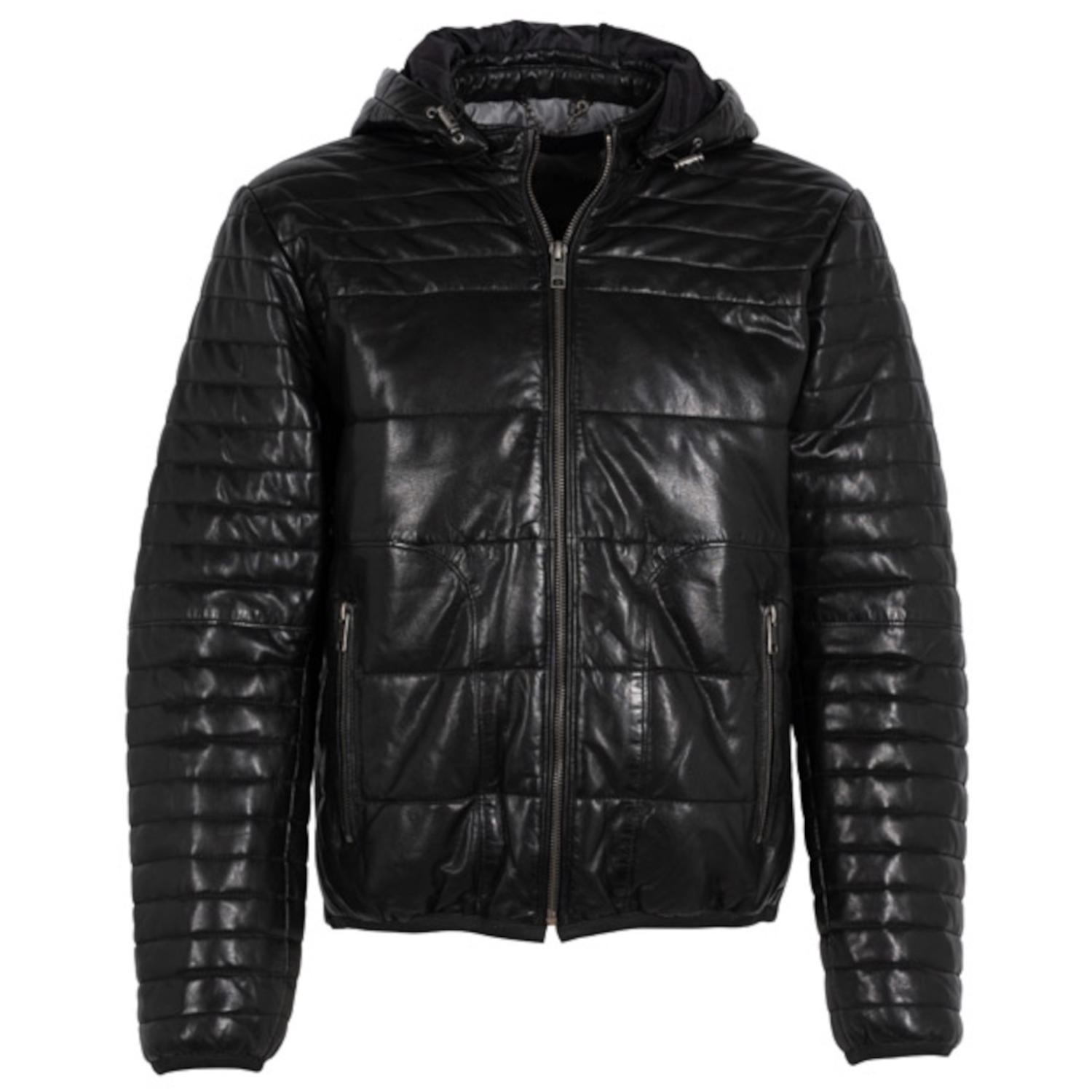 Geaca de Iarna din Piele Barbati Deercraft Neagra DMSitko – Black Friday