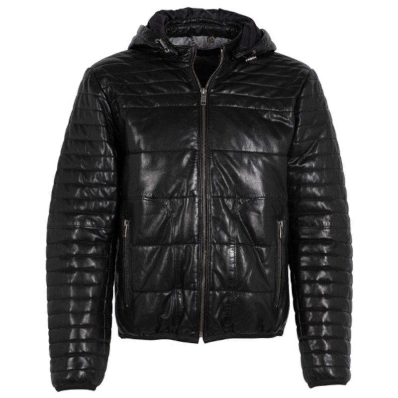 Geaca de Iarna din Piele Barbati Deercraft Neagra DMSitko – Black Friday