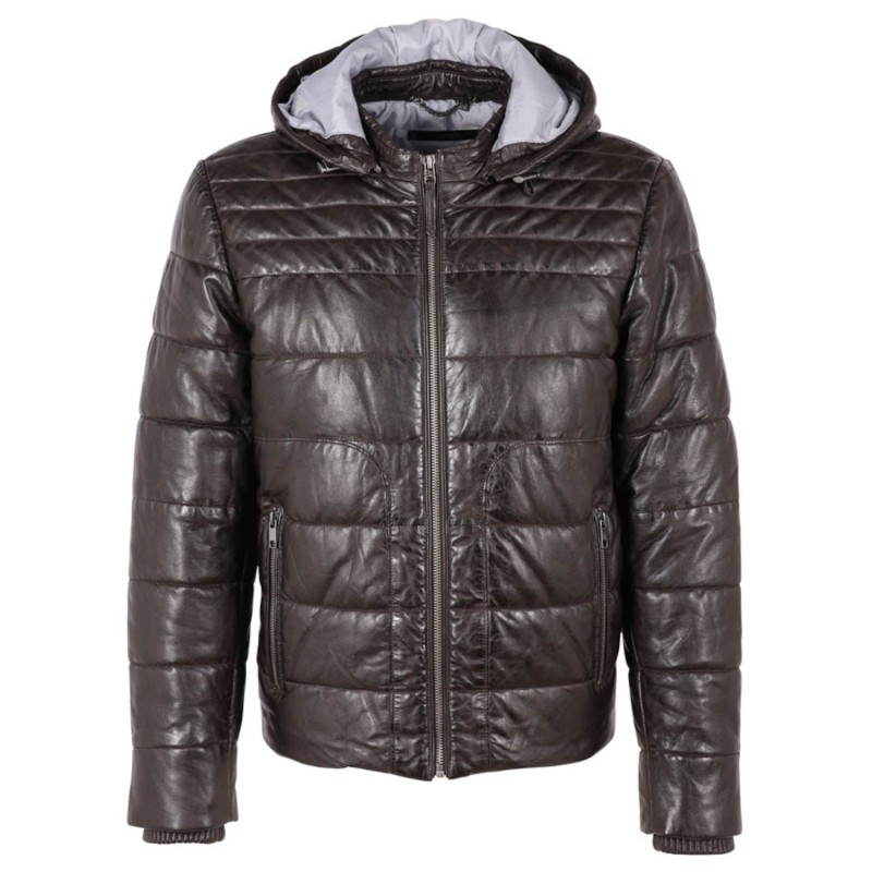 Geaca de Iarna din Piele Barbati Deercraft Maro DMStockley – Black Friday