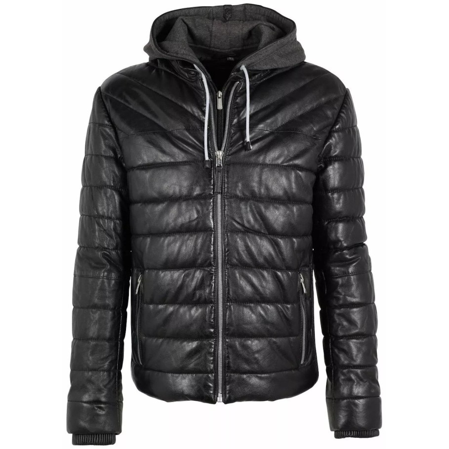 Geaca de Piele Barbati Deercraft Neagra DMStork LNBV W – IMBRACAMINTE