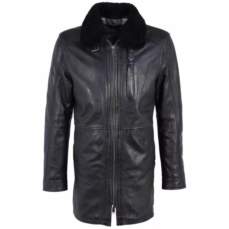 Geaca Lunga de Piele Barbati Gipsy Antracit DMThiento LNV – IMBRACAMINTE