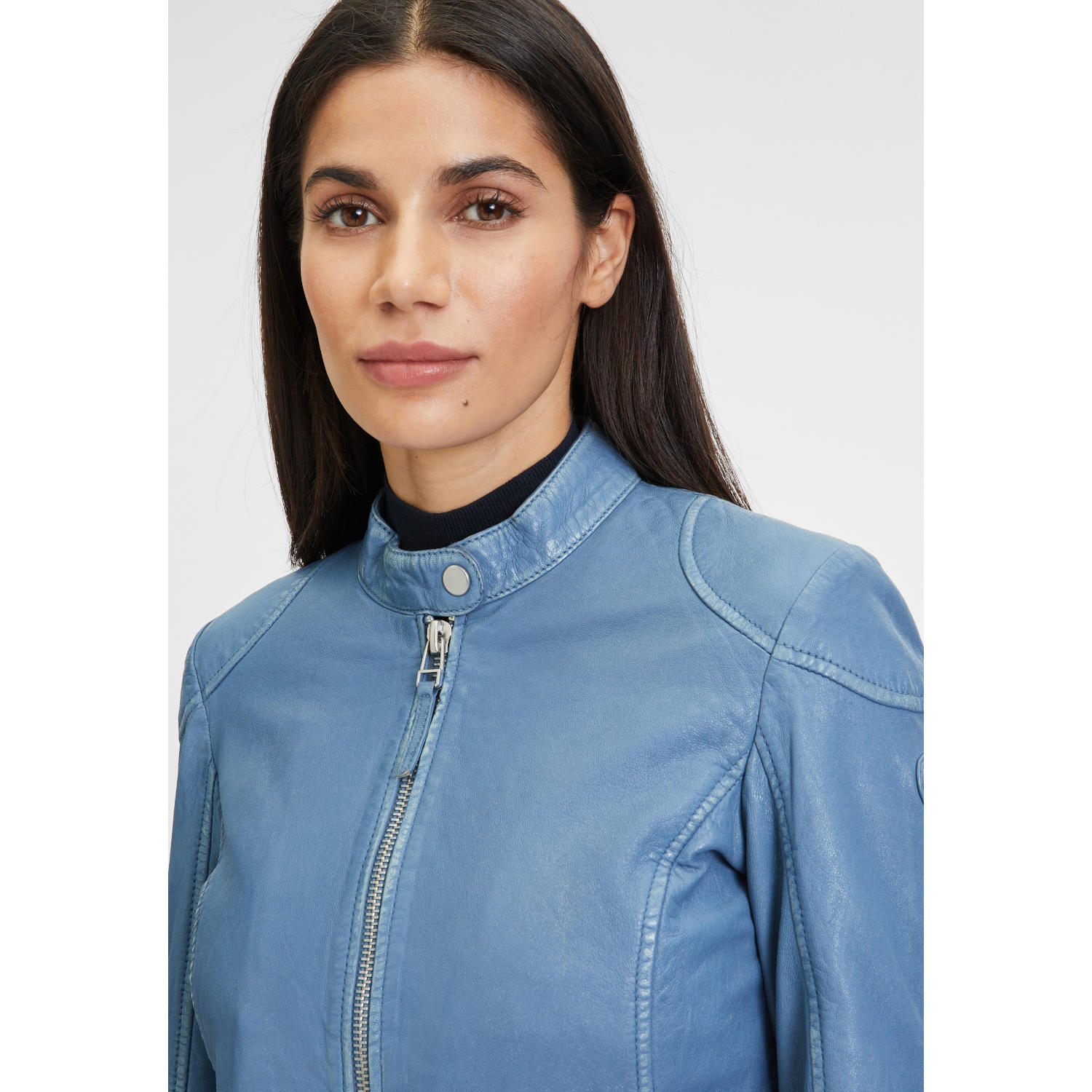 Geaca de Piele Dama Gipsy Albastra Faiza – Geci de Piele