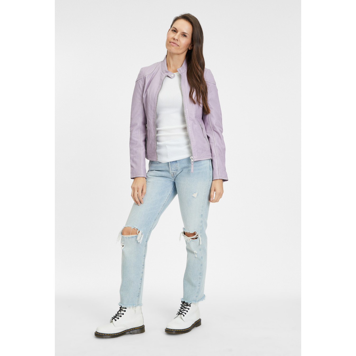 Geaca de Piele Dama Gipsy Mov Lavanda Faiza – Geci de Piele