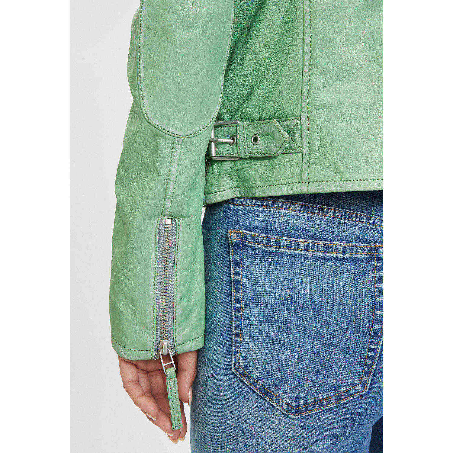 Geaca de Piele Dama Gipsy Verde Faiza – Geci de Piele