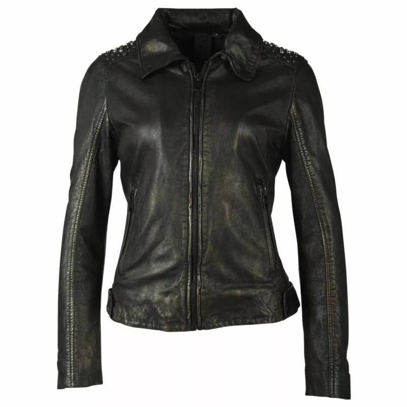 Geaca de Piele Dama Gipsy Negru Metalic G2GLania SF LAMEV – IMBRACAMINTE